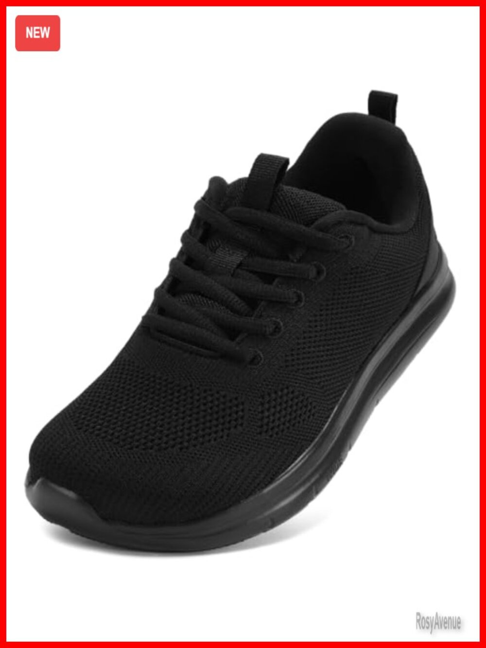 Wide Toe Box Breathable Mesh Walking Tennis Sneakers Lace-Up Cushioned Athletic